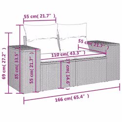 VidaXL 3222471 banc de jardin Rotin, Acier - Vue supplémentaire 8