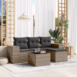 VidaXL 3222479 banc de jardin Rotin, Verre trempé