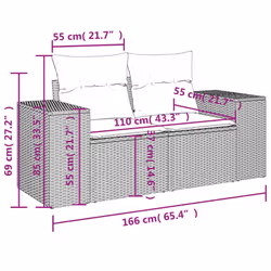 VidaXL 3222485 banc de jardin Rotin, Acier - Vue supplémentaire 8