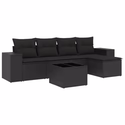 VidaXL 3222494, Noir, Rotin, Verre trempé, 110 kg, Adultes et enfants, 550 mm, 550 mm