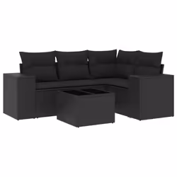 VidaXL 3222514, Noir, Rotin, Verre trempé, 110 kg, Adultes et enfants, 550 mm, 550 mm