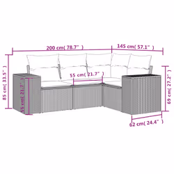 VidaXL 3222518 banc de jardin Rotin, Verre trempé - Vue supplémentaire 7