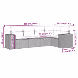 VidaXL 3222531 banc de jardin Rotin, Acier - Vue supplémentaire 7