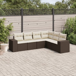 Vidaxl - Salon de jardin avec coussins 6 pcs marron résine tressée