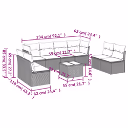 VidaXL 3217458 ensemble de meubles de jardin