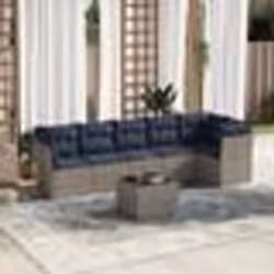 vidaXL Salon de jardin 7 pcs avec coussins gris résine tressée