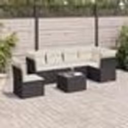 vidaXL Salon de jardin 6 pcs avec coussins marron résine tressée