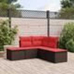 vidaXL Salon de jardin avec coussins 5 pcs marron résine tressée