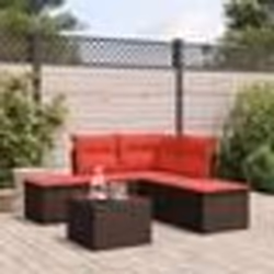 vidaXL Salon de jardin 6 pcs avec coussins marron résine tressée