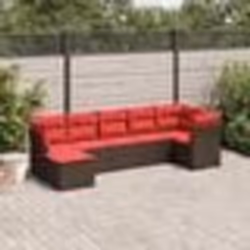 vidaXL Salon de jardin avec coussins 7 pcs marron résine tressée