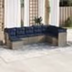 vidaXL Salon de jardin 8 pcs avec coussins gris résine tressée