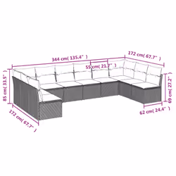 VidaXL 3218092 ensemble de meubles de jardin