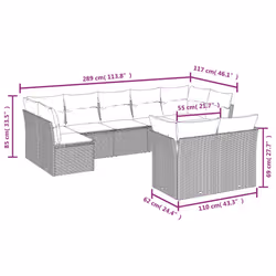 VidaXL 3218148 ensemble de meubles de jardin