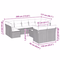 VidaXL 3218152 ensemble de meubles de jardin