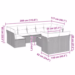 VidaXL 3218162 ensemble de meubles de jardin