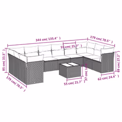 VidaXL 3218198 ensemble de meubles de jardin
