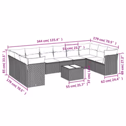 VidaXL 3218199 ensemble de meubles de jardin