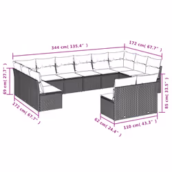 VidaXL 3218276 ensemble de meubles de jardin