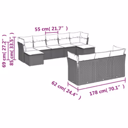 VidaXL 3218330 ensemble de meubles de jardin