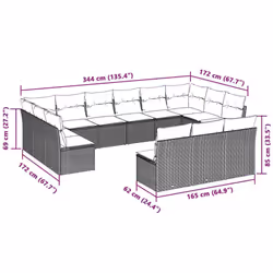 VidaXL 3218392 ensemble de meubles de jardin