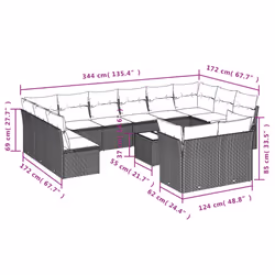 VidaXL 3218425 ensemble de meubles de jardin