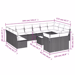 VidaXL 3218426 ensemble de meubles de jardin