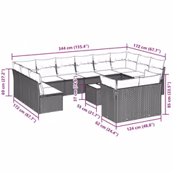 VidaXL 3218432 ensemble de meubles de jardin