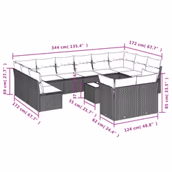 VidaXL 3218433 ensemble de meubles de jardin