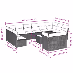 VidaXL 3218438 ensemble de meubles de jardin