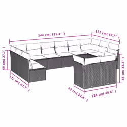 VidaXL 3218439 ensemble de meubles de jardin