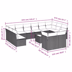 VidaXL 3218440 ensemble de meubles de jardin