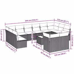 VidaXL 3218442 ensemble de meubles de jardin