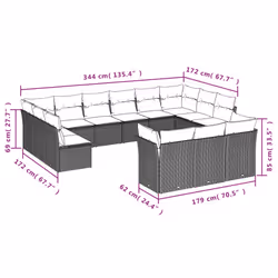 VidaXL 3218448 ensemble de meubles de jardin