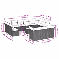 VidaXL 3218462 ensemble de meubles de jardin