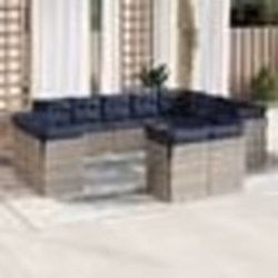 vidaXL Salon de jardin avec coussins 12 pcs gris résine tressée