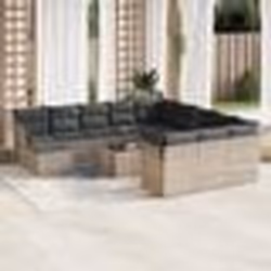 vidaXL Salon de jardin avec coussins 13 pcs gris résine tressée