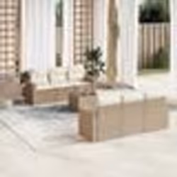 vidaXL Salon de jardin avec coussins 7 pcs beige résine tressée