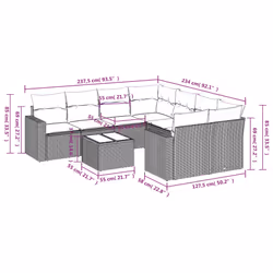 VidaXL 3218749 ensemble de meubles de jardin