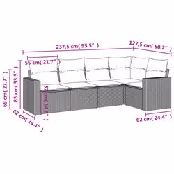 VidaXL 3218919 ensemble de meubles de jardin