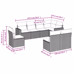 VidaXL 3219069 ensemble de meubles de jardin