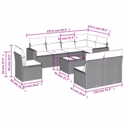 VidaXL 3219070 ensemble de meubles de jardin