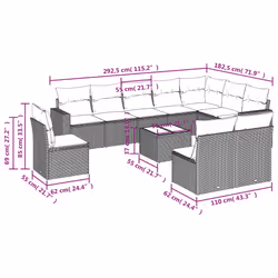 VidaXL 3219112 ensemble de meubles de jardin