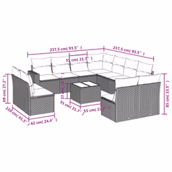 VidaXL 3219118 ensemble de meubles de jardin