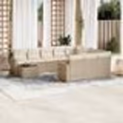 vidaXL Salon de jardin 11 pcs avec coussins beige résine tressée