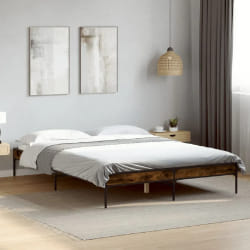 vidaXL Cadre de lit sans matelas chêne fumé 150x200 cm - 150 x 200 cm