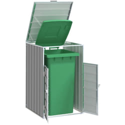 Vidaxl - Rangement à roulettes pour poubelles pour bac unique gris acier
