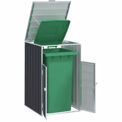 Ce rangement pour poubelles à roulettes cache discrètement vos poubelles dans le jardin, transformant votre espace extérieur  ...