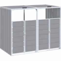 Ce rangement pour poubelles à roulettes cache discrètement vos poubelles dans le jardin, transformant votre espace extérieur  ...
