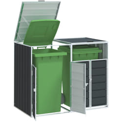 Vidaxl - Rangement à roulettes pour poubelles pour deux bacs acier