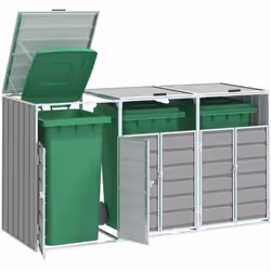 Ce rangement pour poubelles à roulettes cache discrètement vos poubelles dans le jardin, transformant votre espace extérieur ...